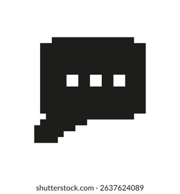 Pixel Speech Bubble Icon. Communication And Messaging Symbol. Digital Interaction And Online Chat Representation. Isolated Vector Illustration.