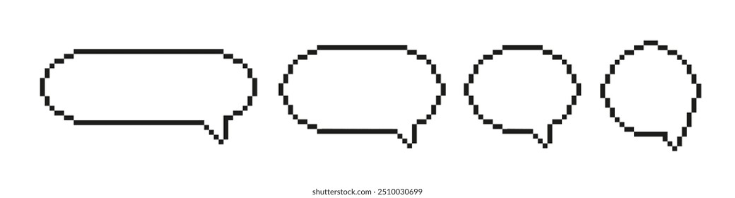 Pixel speech bubble set. Speech bubble pixel