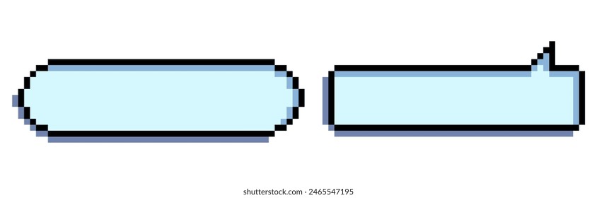 pixel Speech Bubble set. Talk bubble. bubble text, chatting box, message box 8 bit 16 bit retro game