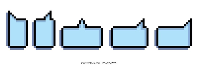 pixel Speech Bubble set. Talk bubble. bubble text, chatting box, message box 8 bit 16 bit retro game
