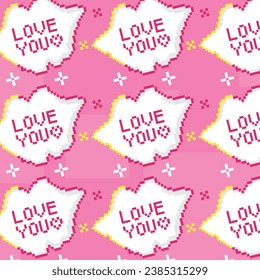 Burbujas de voz de píxeles Patrón de expresión de caricatura Vector