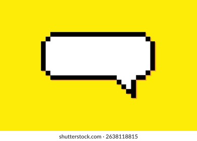 Pixel speech bubbles. Chat speech or dialogue. on yellow background. Vector illustration