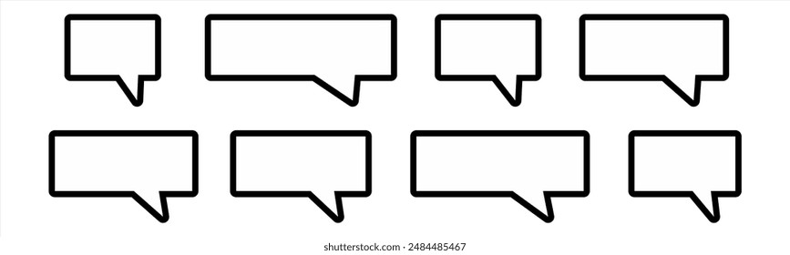 Pixel speech bubbles pack. Text boxes for chats and games. Vector illustration in 8 bit pixel art style