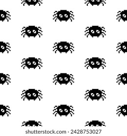 pixel spider Seamless Pattern vector halloween spider  background  pixel art for 8 bit game
