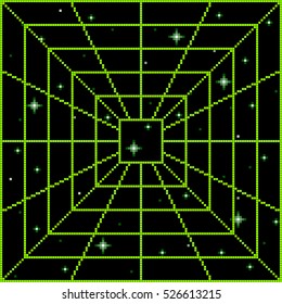 Pixel Square Vortex Portal Pattern