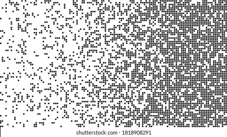 Pixel squares  background. Monochrome  geometric texture. Vector Illustration