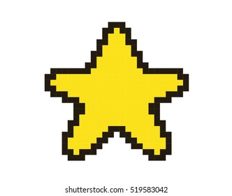 Pixel Art 8bit Illustration Yellow Star Stock Illustration 1343497553 ...