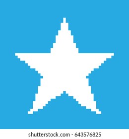 Pixel star icon. 8-bit Pixel game star. Vector illustration.