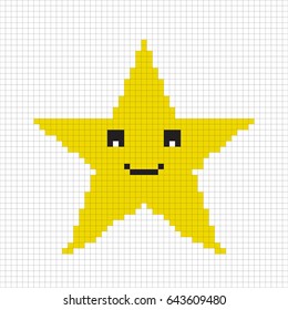 Pixel Star Icon 8bit Pixel Game Stock Vector (Royalty Free) 643609480