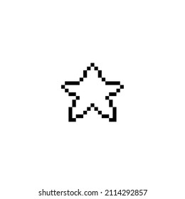 pixel star icon vector 8 bit