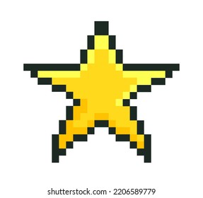 Pixel star icon. Vector illustration