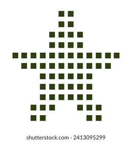 Icono de vector estrella de píxeles. Vector de estrella del ejército. Pixelart, ícono de estrella llorando.