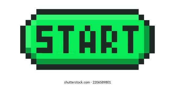 Pixel start icon. Vector illustration