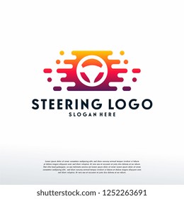 Pixel Steering logo designs concept vector, Driver Technology Logo symbol, Logo symbol icon