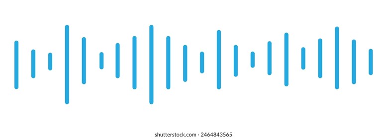 Pixel stereo waveform. Audio music sound wave. Audio spectrum. Equalizer, vibration, soundwave, voice on white background.