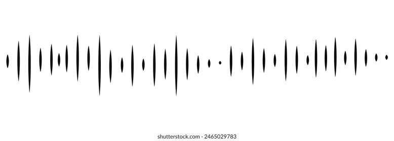 Pixel stereo waveform. Audio music sound wave. Audio spectrum. Equalizer, vibration, soundwave, voice on white background.