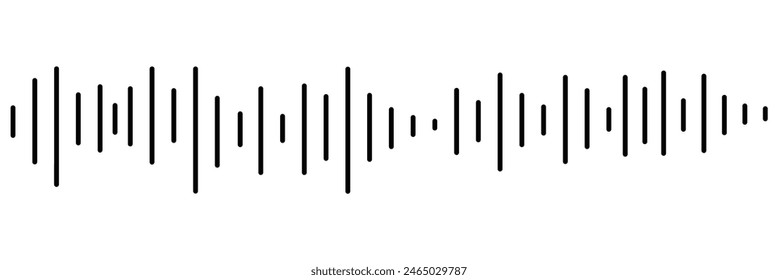 Forma de onda estéreo de píxeles. Sonido de audio y música. Espectro de audio. Ecualizador, vibración, onda de sonido, voz sobre fondo blanco.