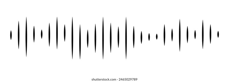Pixel-Stereo-Wellenform. Audio-Tonwelle. Audiospektrum. Equalizer, Vibration, Schallwelle, Stimme auf weißem Hintergrund.