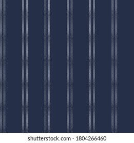 Pixel stripe pattern with Navy blue and white color vertical parallel stripes.Vector abstract background.