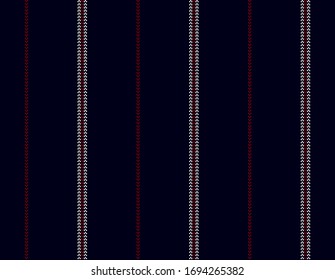 Pixel stripe seamless pattern with Navy Blue, Red and white colors vertical parallel stripe.Vector stripe pattern abstract background.