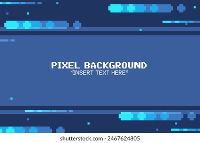 Fondo Abstractas del espacio del estilo del píxel con los rastros de luz del cometa azul