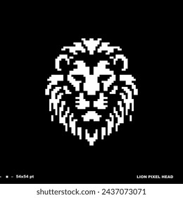 In: Pixel Style Art Lion Head. Vektorgrafik