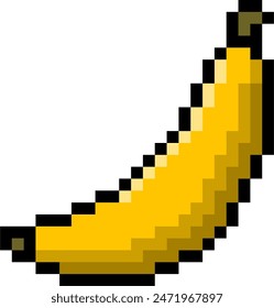 pixel style banana fruit vector