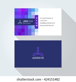 Pixel style Corporate business card template