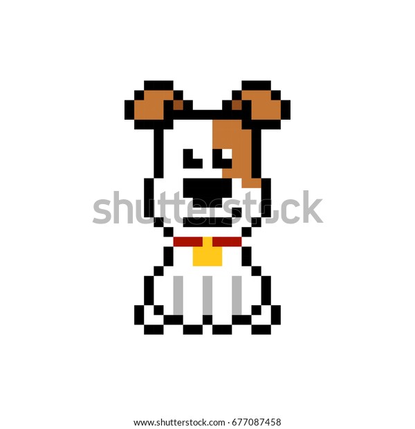 Pixel stil søt hund isolert Arkivvektor (royaltyfri) 677087458