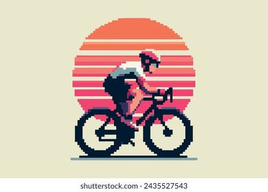 Pixel style ciclista 8 bit art
