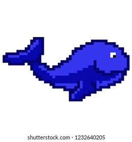 pixel style of dolphin