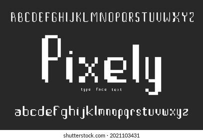 Pixel style font in black background