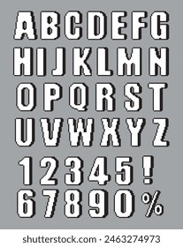 pixel style font , numbers and symbol