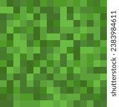 Pixel Style Game Grass Block Vector Texture. Game Ground Pixelated Seamless Background. Minecraft Style Vector Illustration. 8-bit Pixel Art.