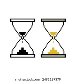 Pixel-Stil Sanduhr Set Vektorgrafik Design.
