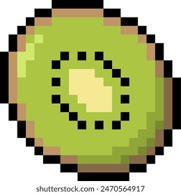 pixel style kiwi fruit vector