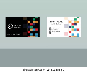 Pixel style modern mosaic business card design