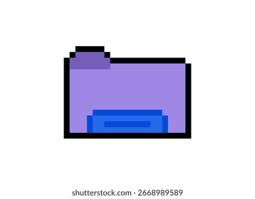 Icono púrpura de la carpeta del estilo del píxel. concepto de la tecnología. icono del Web