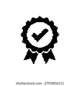 Symboldesign für die Qualität des Bildpunkts im Pixelstil Garantiekonzept