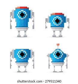 Pixel Style Robot Set