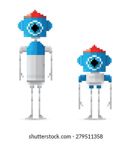 Pixel Style Robot Set