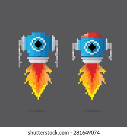 pixel style robot set