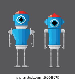 pixel style robot set