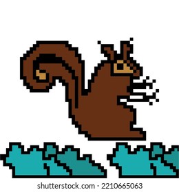 pixel style squirrel vector that can be used for cute characters and book covers