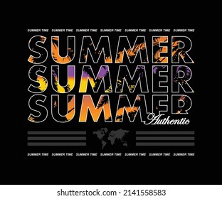 Pixel style Summer Graphic Design for T shirt Street Wear and Urban Style