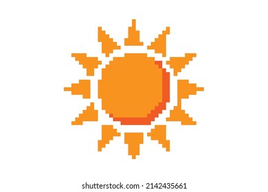 Pixel sun icon simple design