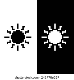 pixel sun icon vector pixel element for game  company logo template 