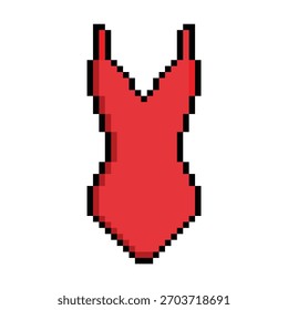 Pixel-Badeanzug Symbol 8 Bit. Vektorgrafik-Logo für Spiel	
