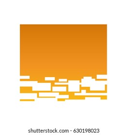 Pixel symbol, orange technology logo on white background