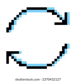 Pixel syncing symbol on white background.